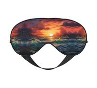Masque pour les yeux avec paysage de coucher de soleil sur l'océan pour dormir, masque de sommeil bloquant parfaitement la lumière pour les femmes et les hommes, bandeau doux et confortable pour les