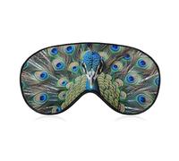 Masque pour les yeux avec plumes de paon colorées pour homme et femme, respirant et réglable, masque de sommeil ultra doux, bandeau de voyage léger pour avion, sieste, sommeil nocturne