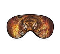 Masque pour les yeux Confort et léger Masque de sommeil avec sangle élastique pour la sieste Avion Œil sec, Pause déjeuner Voyage Masque pour les yeux de sommeil Couverture Wild and Angry Tiger Fire F