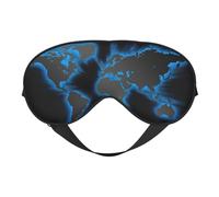 Masque pour les yeux confortable avec imprimé carte du monde - Couverture complète - Léger - Pour homme et femme - En plein air - Voyage