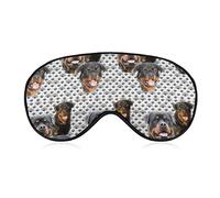 Masque pour les yeux confortable et léger avec bandeau pour les yeux pour garçons et filles, masque de sommeil en soie avec sangle élastique (art du chien Rottweilers)