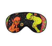 Masque pour les yeux confortable et léger avec sangle élastique pour les yeux secs, masque pour les yeux endormis, couverture pour les yeux Alien Party Trippy Art psychédélique
