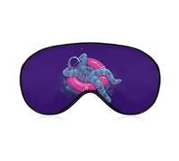 Masque pour les yeux confortable et léger pour adultes, enfants, garçons, adolescents, Trippy Space Chilling Astronaut Drinks Psychedelic Art Sleep Mask for Sleep Shift Work Yoga, Lavable en machine S