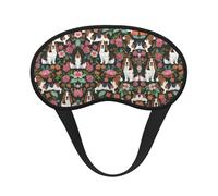 Masque pour les yeux confortable et super doux avec motif floral pour chien Basset Hound, avec sangle réglable pour dormir la nuit, voyage, jeu avec les yeux bandés - Couvre-yeux sans pression