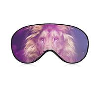 Masque pour les yeux confortable et super doux King of The Lion Head Galaxy Art pour garçons filles, visière avec sangle réglable pause déjeuner voyage masque pour les yeux endormi