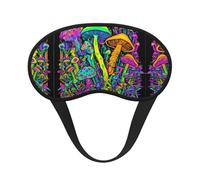 Masque pour les yeux confortable et super doux Trippy Mushroom Magica World Glowing Psychedelic Art avec sangle réglable pour dormir la nuit Voyage Jeu de bandeau sur les yeux - Couvre-yeux sans pres
