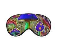 Masque pour les yeux d'art de champignons magiques Super Smooth Soft Trippy Stoner pour la sieste, le yoga, la couverture des yeux 3D pour les hommes, les femmes et les enfants, soulage le stress ocul