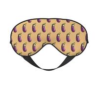 Masque pour les yeux d'aubergine de dessin animé pour dormir, masque de sommeil bloquant parfaitement la lumière pour les femmes et les hommes, bandeau doux et confortable pour les voyages
