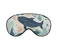 Masque pour les yeux de baleine sous-marine pour homme et femme, respirant et réglable, masque de sommeil ultra doux, bandeau de voyage léger pour avion, sieste, sommeil nocturne