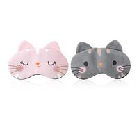 Masque Pour Les Yeux De Chaton 2 Pièces, Masque Pour Les Yeux De Dessin Animé Mignon, Masque Pour Les Yeux Occultant Le Sommeil, Masque Pour Les Yeux En Peluche Confortable