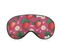 Masque pour les yeux de fraise rose pour homme et femme, respirant et réglable, masque de sommeil ultra doux, bandeau de voyage léger pour avion, sieste, sommeil nocturne