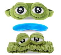Masque pour Les Yeux de Grenouille, Masque de Nuit, Grenouille Masque de Sommei, Masque 3D Grenouille Sommeil de Cartoon, Bandeau à Yeux Confortable, Idéal pour Insomnie et Voyage