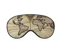 Masque pour les yeux de la carte du monde antique pour homme et femme, respirant et réglable, masque de sommeil ultra doux, léger pour voyage, pour avion, sieste, sommeil nocturne