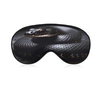 Masque pour les yeux de serpent noir, masque de sommeil latéral léger, masque de sommeil avec coussinet nasal et bande élastique pour enfants, femmes et hommes