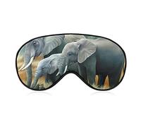 Masque pour les yeux de sommeil à motifs d'éléphant d'Afrique sauvage super doux et doux pour le travail de nuit avec les yeux bandés, masque pour les yeux endormis pour hommes femmes enfants, soulage
