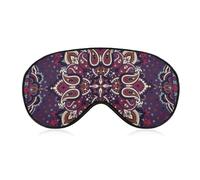 Masque pour les yeux de sommeil à sangle réglable, masque élastique pour les yeux, masque de sommeil unisexe confortable pour la sieste de yoga en avion, compatible avec Paisley Mandala violet