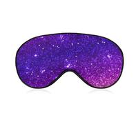 Masque pour les yeux de sommeil à sangle réglable, masque élastique pour les yeux, unisexe, confortable, pour les voyages en avion, la sieste, le yoga, compatible avec un beau motif scintillant violet