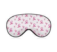 Masque pour les yeux de sommeil à sangle réglable, masque élastique pour les yeux, unisexe, confortable, pour les voyages en avion, la sieste, le yoga, compatible avec la sensibilisation au cancer du