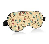 Masque pour les yeux de sommeil aux baies et aux pétales, masque de sommeil et bandeau avec bandeau élastique doux confort pour les yeux pour la sieste de yoga de voyage