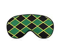 Masque pour les yeux de sommeil confortable et super doux avec motif drapeau jamaïcain et île des Caraïbes pour garçons filles, visière avec sangle réglable Pause déjeuner