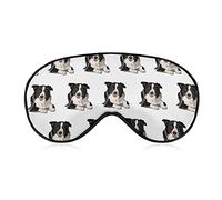 Masque pour les yeux de sommeil confortable et super doux mignon Border Collie Dog Art pour hommes femmes enfants, bandeau pour les yeux avec sangle élastique pause déjeuner voyage couverture de masqu