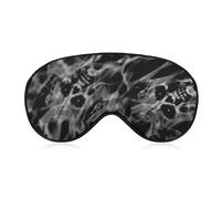 Masque pour les yeux de sommeil confortable, masque pour les yeux à sangle réglable, housse d'ombrage pour la sieste de yoga de voyage, compatible avec les crânes fantômes et les flammes