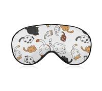 Masque pour les yeux de sommeil confortable, masque pour les yeux à sangle réglable, housse d'ombrage pour la sieste de yoga de voyage, compatible avec les chats mignons