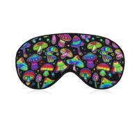 Masque pour les yeux de sommeil confortable, masque pour les yeux à sangle réglable, housse d'ombrage pour la sieste de yoga de voyage, compatible avec les champignons néon magiques Trippy