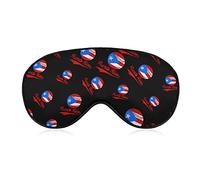 Masque pour les yeux de sommeil de balle de baseball de Porto Rico avec bandeau réglable pour les yeux bandés pour les voyages en avion