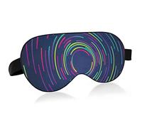 Masque pour les yeux de sommeil de cercles de néon coloré, masque de sommeil et bandeau avec bandeau élastique Soft Comfort Eyeshade Sleep Cover pour la sieste de yoga de voyage