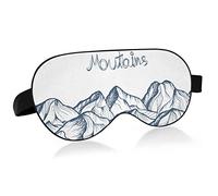 Masque pour les yeux de sommeil des chaînes de montagnes dessinés à la main, masque de sommeil et bandeau avec bandeau élastique, couverture de sommeil douce et confortable pour la sieste de yoga de v