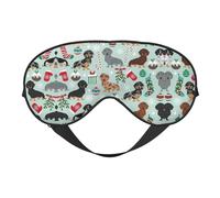 Masque pour les yeux de sommeil doux double face pour le yoga, le camping, motif floral pour chien