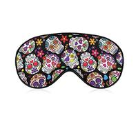 Masque pour les yeux de sommeil pour hommes et femmes, compatible avec le masque de sommeil Day of The Dead Sugar Skulls avec les yeux bandés, masque de sommeil respirant, BlockLight Soft Comfort Ey
