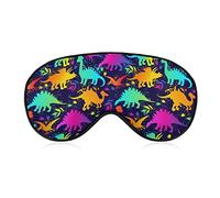 Masque pour les yeux de sommeil pour hommes et femmes compatible avec le masque de sommeil Neon Funny Dinosaurs, masque pour les yeux confortable avec sangle réglable, bloque les yeux bandés légers