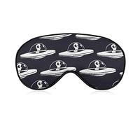 Masque pour les yeux de sommeil super doux Galaxy Space Alien UFO Art pour les siestes, voyage avec les yeux bandés, couverture 3D pour les yeux pour hommes et femmes, soulage le stress oculaire