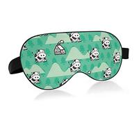 Masque pour les yeux de sommeil unisexe Happy Cow Tree Green Night Sleeping Mask Couverture d'ombre de sommeil confortable pour les yeux