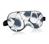 Masque pour les yeux de sommeil unisexe requin bouche ouverte drôle nuit masque de sommeil confortable oeil sommeil ombre couverture