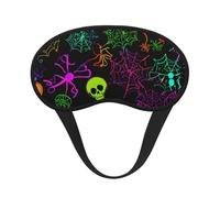 Masque pour les yeux d'Halloween avec imprimé crâne pour adultes - Lavable - Bloque la lumière du sommeil - Couverture de repos nocturne