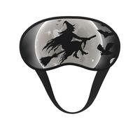 Masque pour les yeux d'Halloween avec imprimé sorcière pour adultes et enfants pour voyage, maison, hôtel, avion, camping, aide au sommeil