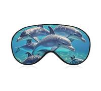 Masque pour les yeux Dolphins Art pour homme et femme, respirant et réglable, masque de sommeil ultra doux, bandeau de voyage léger pour avion, sieste, sommeil nocturne