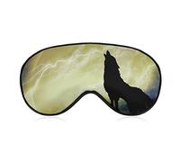 Masque pour les yeux d'orage de loup hurlant pour dormir les yeux bandés de nuit avec sangle réglable pour hommes femmes voyage Yoga sieste