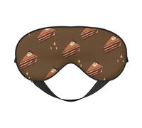 Masque pour les yeux double face au chocolat avec motifs carrés au chocolat, design réglable, bloque la lumière et respirant, adapté pour le repos et les voyages.
