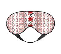 Masque pour les yeux double face avec broderie ukrainienne, imprimé rose, occultant pour dormir, masque de sommeil confortable pour toutes les occasions