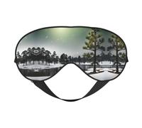 Masque pour les yeux double face avec impression d'aiguilles de pin, occultant pour dormir, masque de sommeil confortable pour toutes les occasions