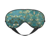 Masque pour les yeux double face avec impression de fleurs d'amandier, occultant pour dormir, masque de sommeil confortable pour toutes les occasions