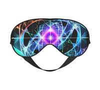 Masque pour les yeux double face avec impression spatiale en huit dimensions, design réglable, blocage de la lumière et respirant, adapté pour le repos et les voyages.