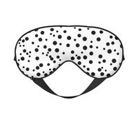 Masque pour les yeux double face avec imprimé à pois noirs et blancs, design réglable, bloquant la lumière et respirant, adapté pour le repos et les voyages.