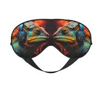 Masque pour les yeux double face avec imprimé Chameleon Listen Music - Occultant - Pour homme et femme
