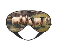 Masque pour les yeux double face avec imprimé d'animaux de la ferme - Design réglable - Bloque la lumière et respirant - Convient pour le repos et les voyages.