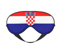 Masque pour les yeux double face avec imprimé drapeau de la République de Croatie, design réglable, bloquant la lumière et respirant, adapté pour le repos et les voyages.